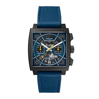 Replik Handgelenk TAG Heuer Monaco Skeleton 39mm Herrenuhr blau Leder & Gummi CBL2188.FT6261