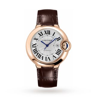 Replik Luxus Cartier Ballon Bleu De Cartier Uhr 42mm Automatikwerk Rose Gold Leder Alligator WGBB0030