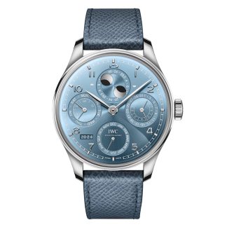 Replik Luxus IWC Portugieser Ewiger Kalender 44 Blue Horizon Kalbsleder IW503703