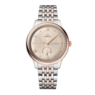 Replik Luxus Omega De Ville Prestige 41mm Herrenuhr Leinen Edelstahl & 18ct Rose Gold O43420412109001