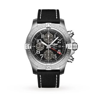 Replik Uhren vs echte Breitling Avenger Chronograph GMT 45 Edelstahl Lederarmband Uhr Leder A24315101B1X2