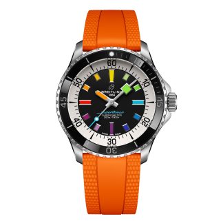 Replik Uhren vs echte Breitling Superocean Automatic 42mm Herrenuhr Orange Gummi A17375211B2S3