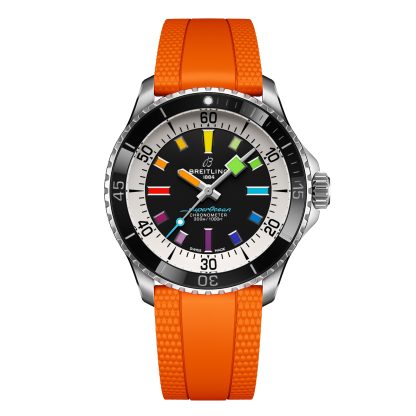 Replik Uhren vs echte Breitling Superocean Automatic 42mm Herrenuhr Orange Gummi A17375211B2S3