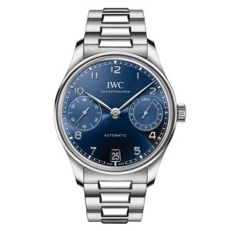 Replik Uhren vs echte IWC Portugieser Automatik 42 Blau Edelstahl IW501704