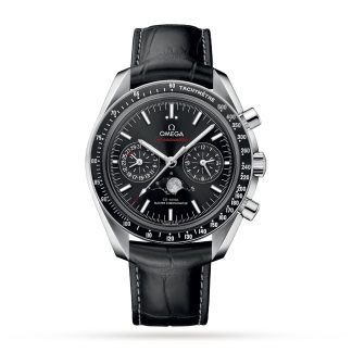 Replik Uhren vs echte Omega Speedmaster Mondphase Co-Axial Master Chronometer 44mm Herrenuhr Leder O30433445201001