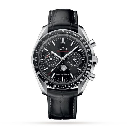 Replik Uhren vs echte Omega Speedmaster Mondphase Co-Axial Master Chronometer 44mm Herrenuhr Leder O30433445201001