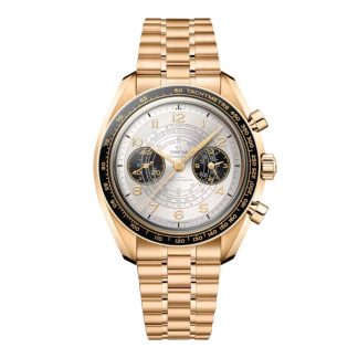 Schweizer Replik-Uhren Preis Omega Speedmaster Chronoscope Paris 2024 Olympische Spiele 43mm Herrenuhr Mondschein Gold 18ct Gelbgold O52260435102001