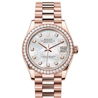 Schweizer Replik Uhren Preis Rolex Datejust 31 Everose-Gold und Diamanten M278285RBR-0005