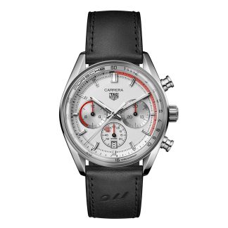 Schweizer Replik-Uhren billig TAG Heuer Carrera Chronosprint X Porsche Special Edition 42mm Herrenuhr Silber Kalbsleder CBS2011.FC6529