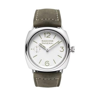 billige Designer Panerai Radiomir Officine 45mm Herrenuhr weiß Kalbsleder PAM01384