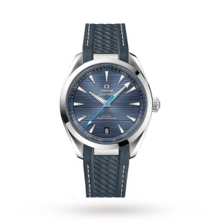 billiger Luxus Omega Seamaster Aqua Terra 150M Herren blau Zifferblatt 41mm automatische Co-Axial Uhr Gummi O22012412103002