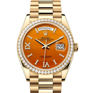 falscher Luxus Rolex Day-Date 36 Gelbgold und Diamanten M128348RBR-0049