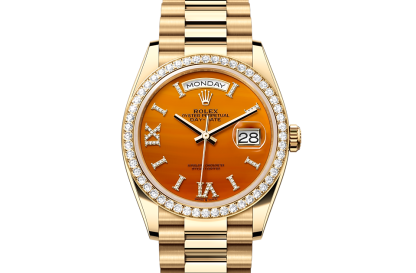 falscher Luxus Rolex Day-Date 36 Gelbgold und Diamanten M128348RBR-0049