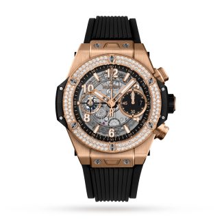 gefälschte Designer Hublot Big Bang Unico König Gold Diamanten 42mm Gummi 441.OX.1181.RX.1104