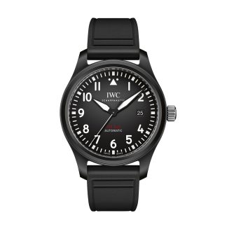 gefälschte Designer IWC Piloten Automatik 41mm Herrenuhr schwarz Gummi IW326906