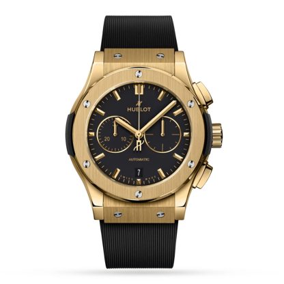 gefälschte Handgelenk Hublot Classic Fusion Gelbgold 42mm Gummi 541.VX.1130.RX