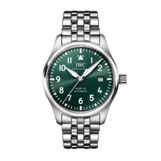 gefälschte Handgelenk IWC Pilots Mark XX 40mm Herrenuhr grün Edelstahl IW328206