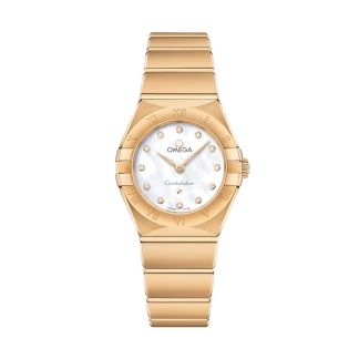 gefälschte Handgelenk Omega Constellation 25mm Gelbgold auf Gelbgold Damenuhr 18ct Gelbgold O13150256055002