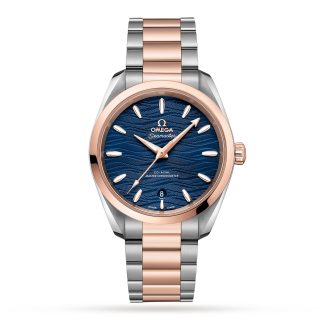 gefälschte Handgelenk Omega Seamaster Aqua Terra Co-Axial Master Chronometer 38mm Damenuhr Edelstahl & 18ct Rose Gold O22020382003001