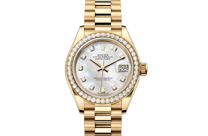 gefälschter Designer Rolex Lady-Datejust Gelbgold und Diamanten M279138RBR-0015