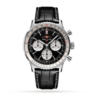 gefälschter Luxus Breitling Navitimer B01 Chronograph 43 Edelstahl Uhr Alligator AB0138211B1P1