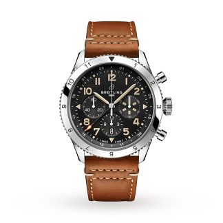 gefälschter Luxus Breitling Super AVI B04 Chronograph GMT 46 P-51 Mustang Uhr Leder AB04453A1B1X1