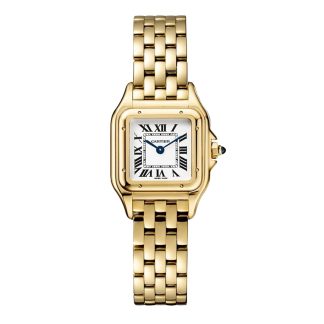 gefälschter Luxus Cartier Panthere de Cartier Uhr kleines Modell Quarzwerk. Gehäuse aus Gelbgold 750/1000 Abmessungen: 23 mm x 30 mm Gelbgold WGPN0038