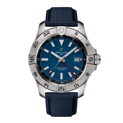 heißer Verkauf Designer Breitling Avenger Automatik GMT 44mm Herrenuhr blau Leder Kalbsleder A32320101C1X1