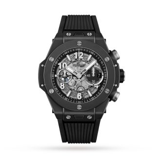 heißer Verkauf Designer Hublot Big Bang Unico Black Magic 44 mm Gummi 421.CI.1170.RX