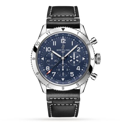 heißer Verkauf Luxus Breitling Super AVI B04 Chronograph GMT 46 Hommage an Vought F4U Corsair Uhr Leder AB04451A1C1X1