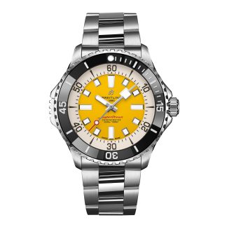 heißer Verkauf Luxus Breitling Superocean Automatic Code Yellow UK Edition 46mm Herrenuhr gelb Edelstahl A173781A1I1A1