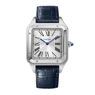 heißer Verkauf Luxus Cartier Santos-Dumont Uhr Extra-Großes Modell Handaufzug Mechanisches Uhrwerk Stahl Leder Stahl WSSA0032