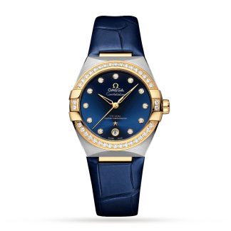 heißer Verkauf Luxus Omega Constellation 36mm Damenuhr Alligator O13128362053001